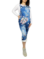 Load image into Gallery viewer, Ladies Women's Italian Lagenlook Sleeveless Cotton Front Pocket Design Dungarees