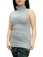 Load image into Gallery viewer, Women Turtle Neck Sleeveless Tops Bodycon Casual Shirt Jumper Top Plain Polo Neck