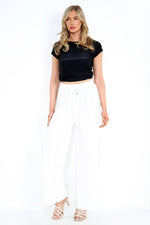 Load image into Gallery viewer, LADIES CRINKLE CHEESE CLOTH WIDE LEG PLAZZO TRS