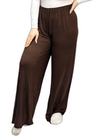 Load image into Gallery viewer, Womens Ladies Plus Size Plain Palazzo Wide Leg Flared Trousers Pants UK 8 TO 26