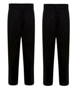 Load image into Gallery viewer, BOYS CHILDREN SCHOOL TROUSERS STURDY STOCKY WIDER FIT HALF ELASTICATED PANT SIZE