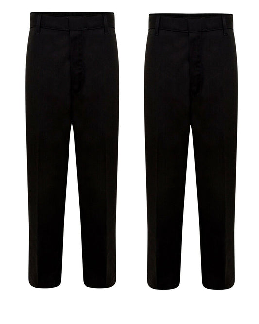 LUXE DIVA Boys School Trousers Wider Fit Half Elastic