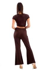 Load image into Gallery viewer, Women Ribbed Crop Loungewear Suit 2PCS Co-Ord Tracksuit