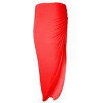 Load image into Gallery viewer, Ladies Ruched Slit Maxi Skirt Plain Stretchy Side Split Summer Party Long Skirt
