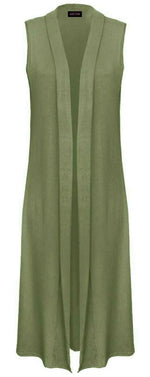 Load image into Gallery viewer, Ladies Sleeveless Long Maxi Cardigan Open Women Boyfriend Maxi Cardigan Wastcoat