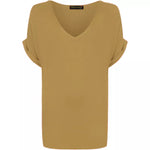 Load image into Gallery viewer, Womens T Shirt Ladies Oversized Baggy Turn Up Batwing Loose V Neck Plus Size Top