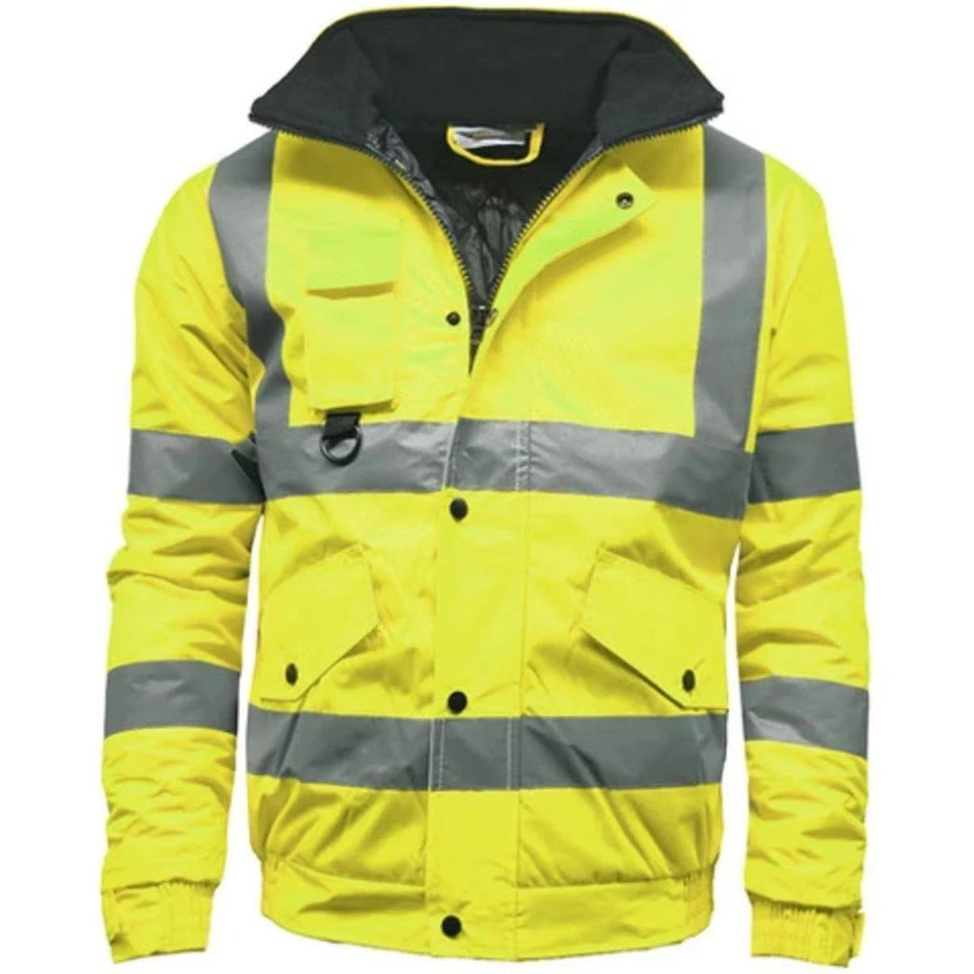 LUXE DIVA Hi Viz Workwear Bomber Jacket High Visibility Reflective Waterproof Safety Hi Vis Jackets Coat UK