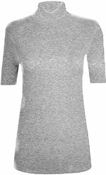 Load image into Gallery viewer, Womens Ladies Turtle Polo Neck Jumper Short Sleeve Top High Neck T Shirt Top Plus 16-26