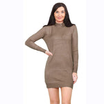 Load image into Gallery viewer, LUXE DIVA Womens Turtle Neck Jumper Ladies Knitted Bodycon Roll Neck Midi Sweater Top Dressess UK