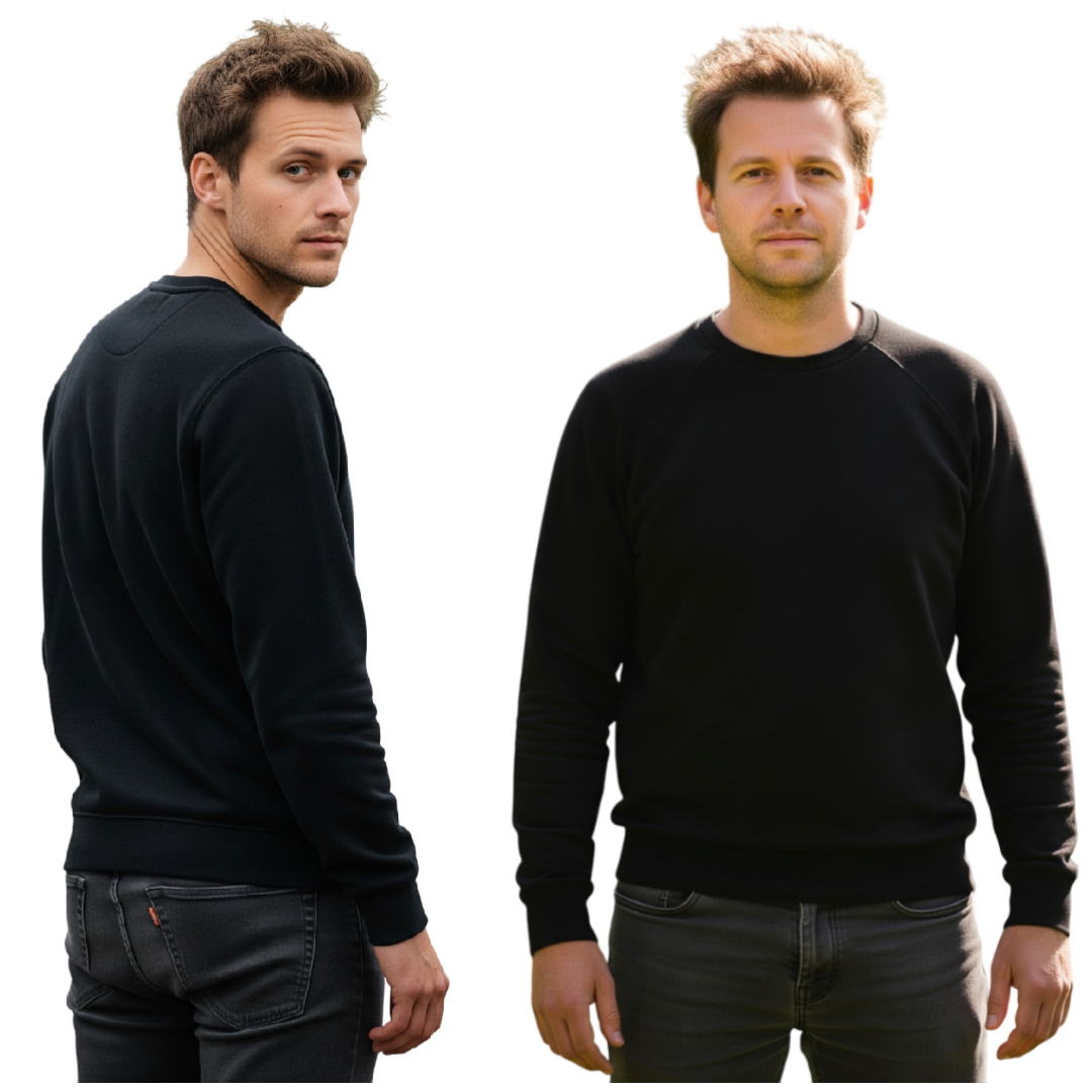 LUXE DIVA Men's Long Sleeve Crew Neck Sweatshirt – Classic Fit, Soft Cotton Blend, Casual Daily Wear, Long Sleeve Pullover – Stylish & Comfortable Layer