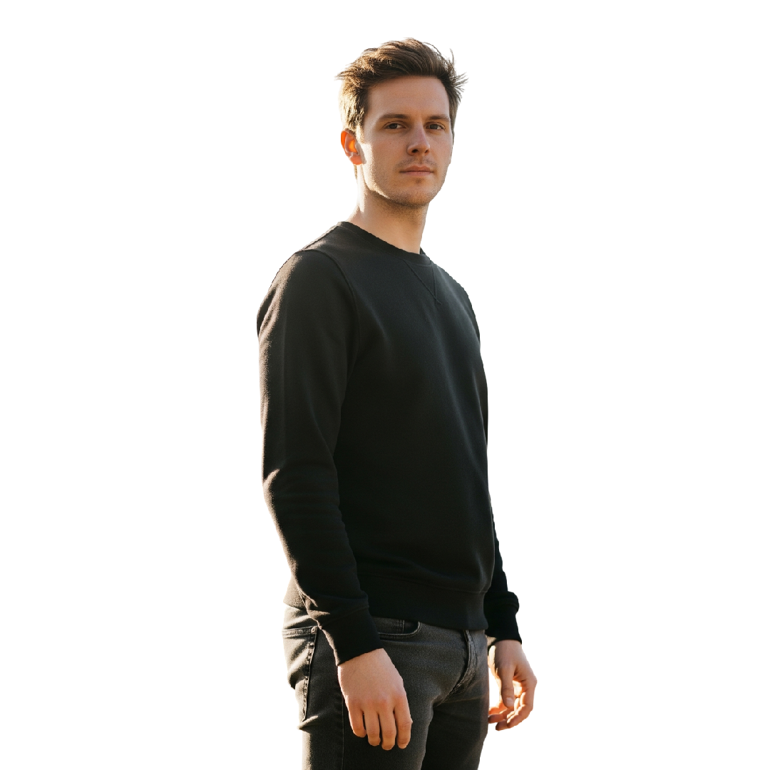 LUXE DIVA Men's Long Sleeve Crew Neck Sweatshirt – Classic Fit, Soft Cotton Blend, Casual Daily Wear, Long Sleeve Pullover – Stylish & Comfortable Layer