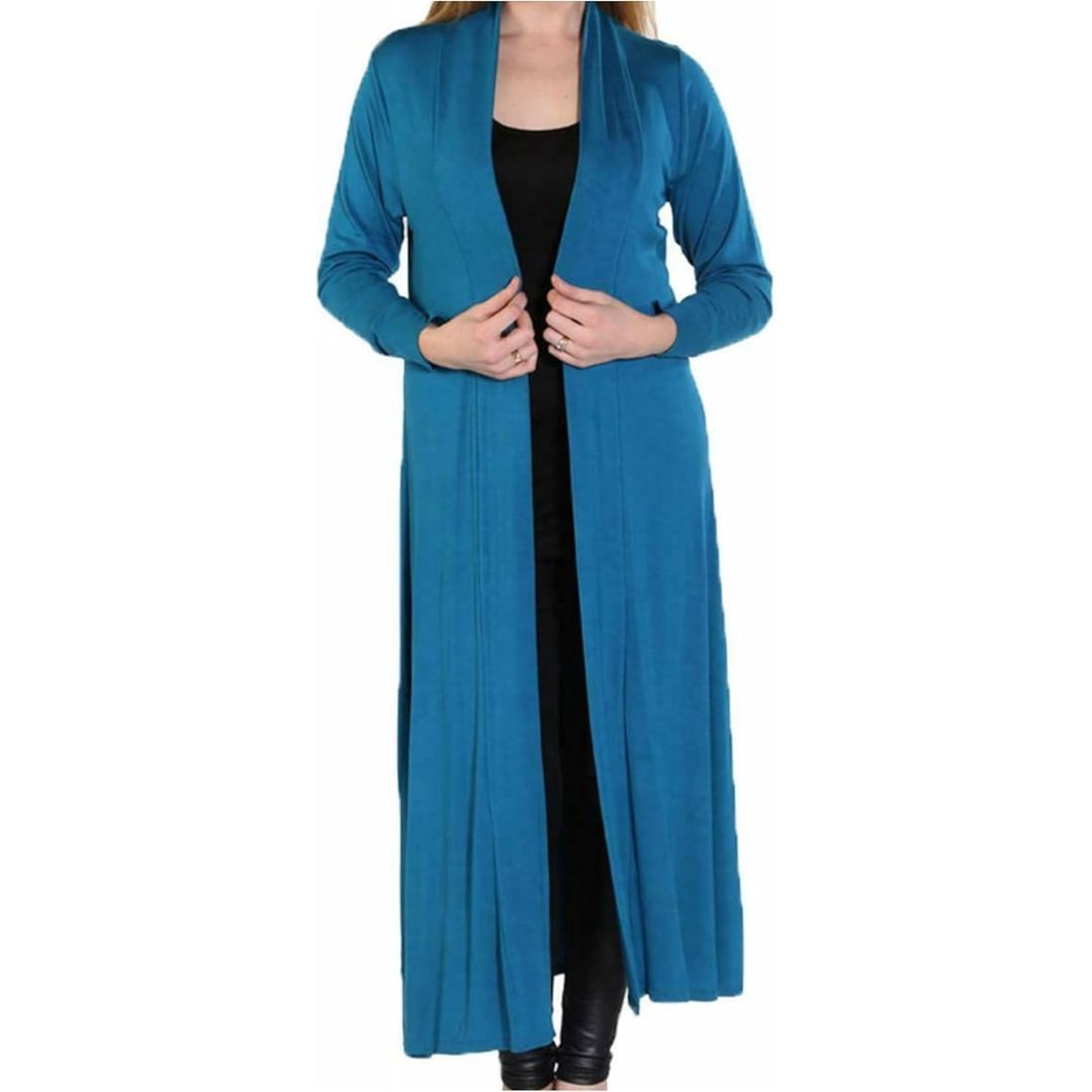 LUXE DIVA Women’s Plus Size Maxi Long Cardigan UK | Floaty Full Sleeve Open Front Coatigan | Lightweight Collared Duster Jacket | Ladies Longline Cover Up Sizes 8-26