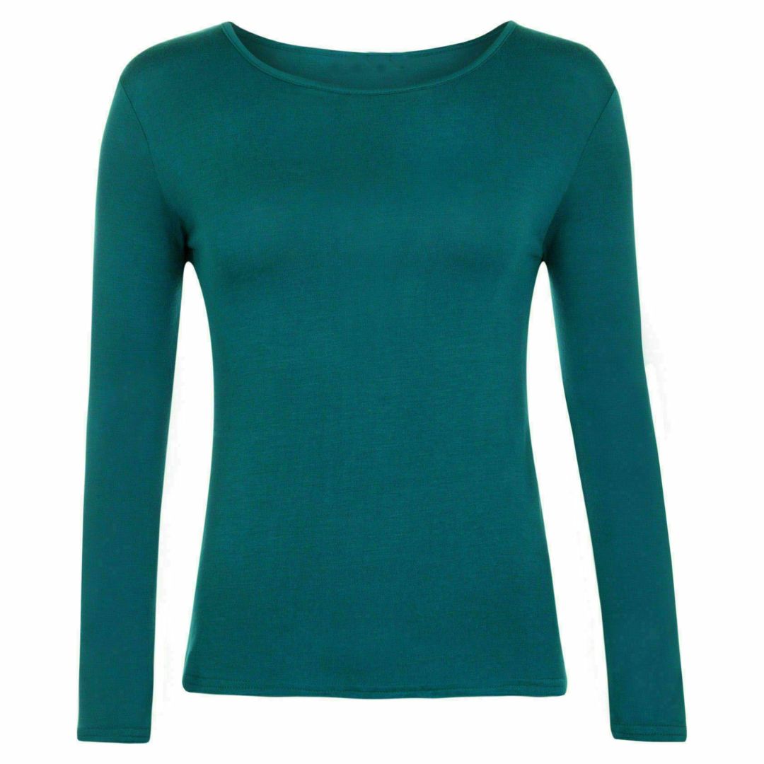 LUXE DIVA New Ladies Long Sleeve Round Neck T-Shirt Top Size 8-26