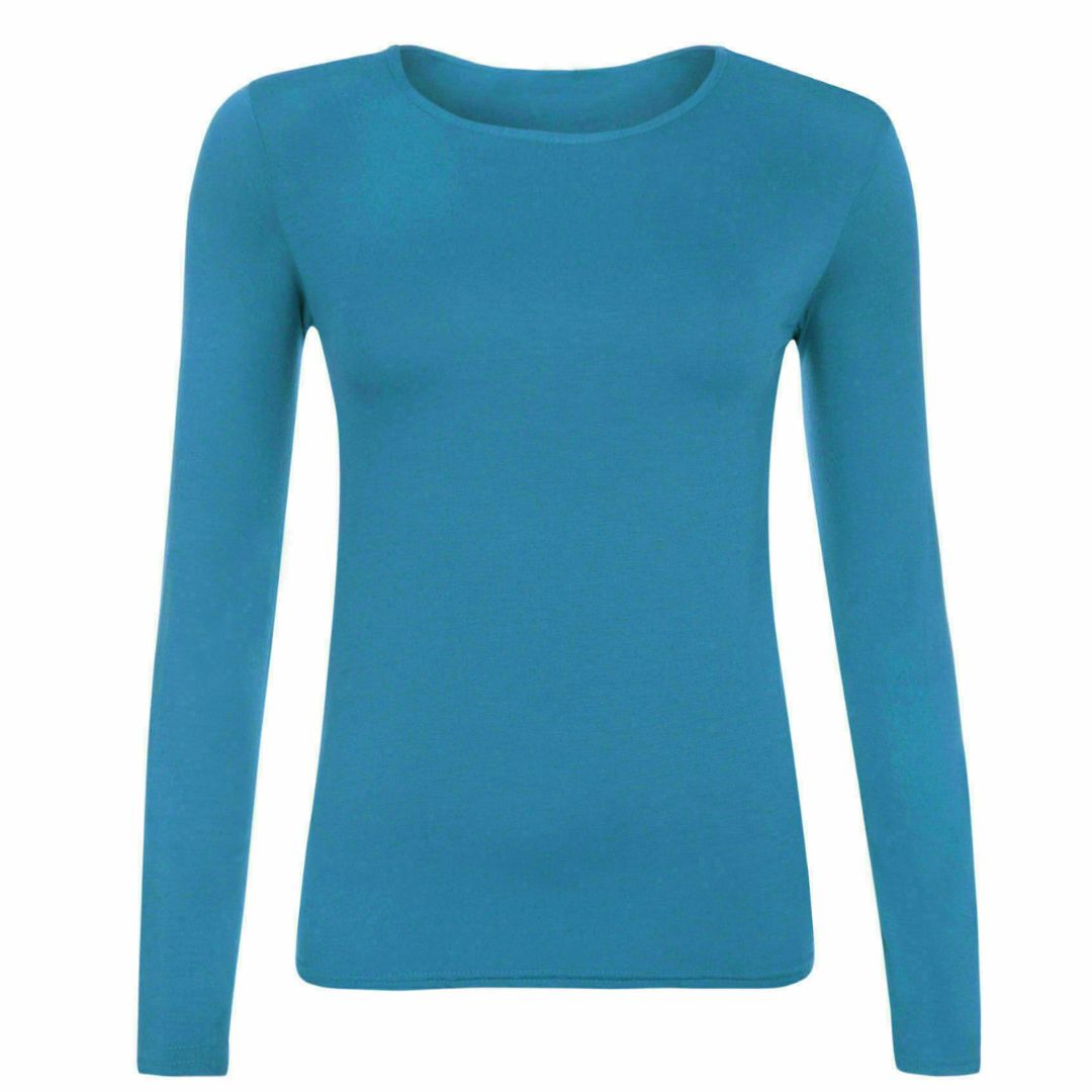 LUXE DIVA New Ladies Long Sleeve Round Neck T-Shirt Top Size 8-26