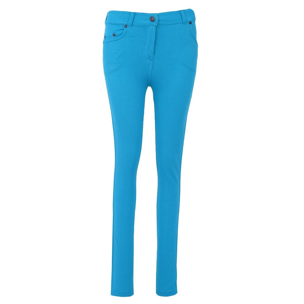 LUXE DIVA Ladies Women & Girls Stretch Denim Look Skinny Jeggings Leggings with Zip and Pockets UK Size 10-22