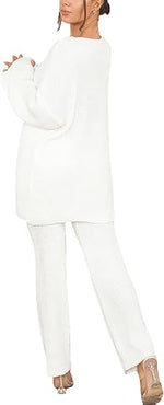 Load image into Gallery viewer, Womens Knitted Loungewear Sets Ladies Plain Chunky 4 Button Casual Winter Warm Oversized Baggy Loose Fit Ladies 2 Piece Tracksuits UK 8-14