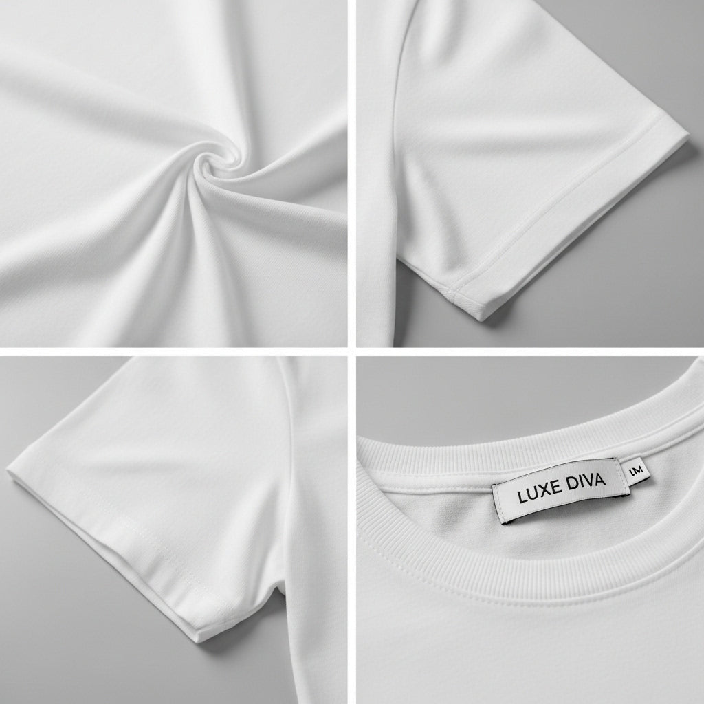 LUXE DIVA Kids Short Sleeve School Crew Neck T-Shirt in Soft Cotton. Ages 3–16 Black or White. Comfy, Stylish, Perfect for School Wear