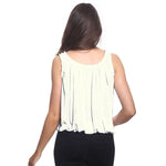 Load image into Gallery viewer, LUXE DIVA Women’s Gathered Round Scoop Neckline Swing Trim Sleeveless Plain Tank Top Wide Straps Ladies Elastic Bubble Hem Summer Camisole Baggy Vest Blouse Top