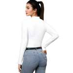 Load image into Gallery viewer, LUXE DIVA Bodysuit for Women Mock Turtle Neck Long Sleeve Tops Slim Fit Basic Stretch Soft Bodysuit Jumpsuit