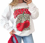 Load image into Gallery viewer, LUXE DIVA Ladies Long Sleeve Cherries Leopard Print Sweatshirt