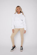 Load image into Gallery viewer, Ladies Ruched Sleeve Fleece Oversized Hooded Sweatshirt Hoodie Womens Top Jumper