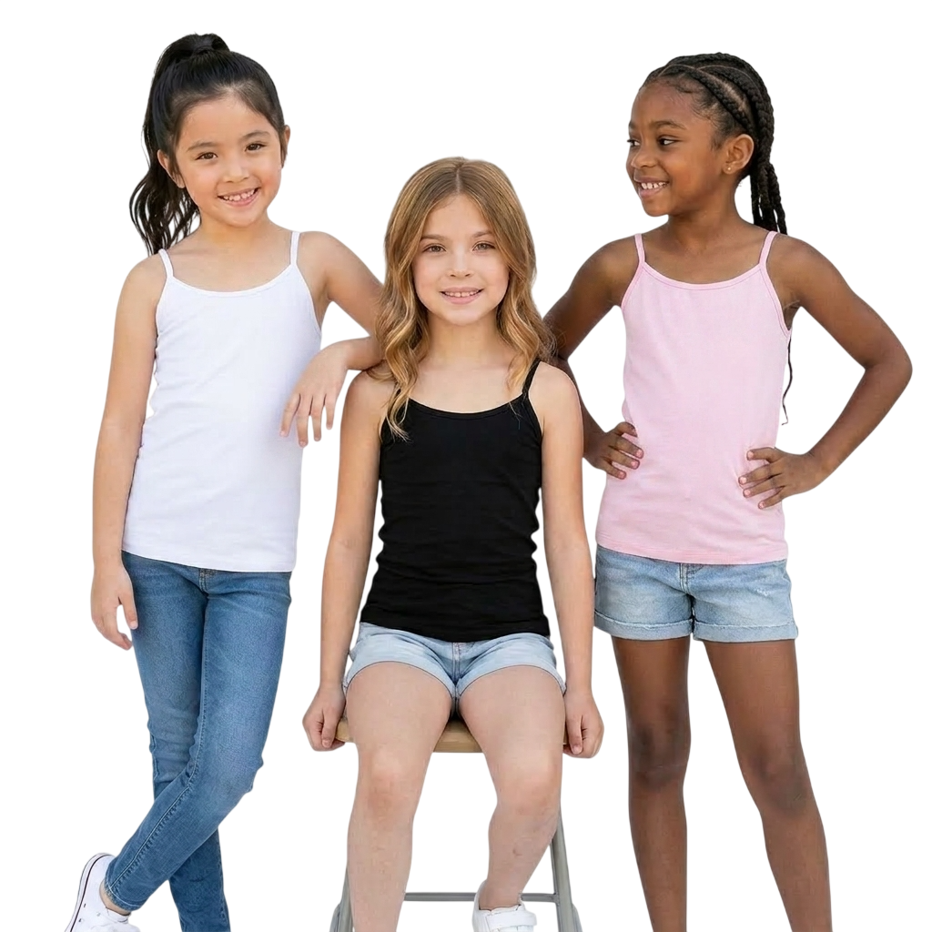 LUXE DIVA Pack of 3 Spaghetti Strap Tank Tops for Girls