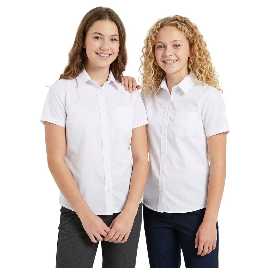 LUXE DIVA Girls Plain School Shirt