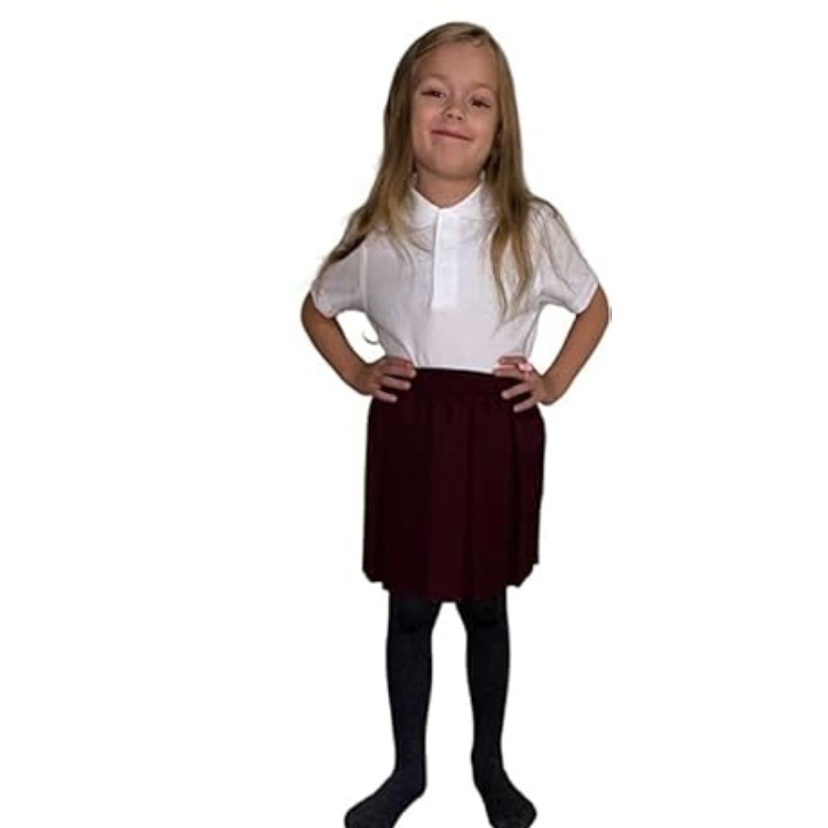 LUXE DIVA Girls Summer Formal Dress Bottom Full Elastic Box Pleat Skirt School Uniform Girl Back to School Box Pleated Round Waist Skirt