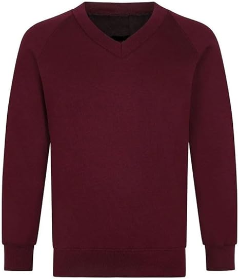 LUXE DIVA Girls Jumper Pullover V Neck School Uniform Kids Long Sleeve Sweater