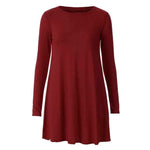 Load image into Gallery viewer, LUXE DIVA WOMEN LADIES LONG SLEEVE SWING DRESS FLARED A LINE SKATER DRESS TOP SIZE 8-26