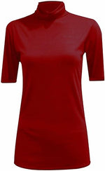 Load image into Gallery viewer, Womens Ladies Turtle Polo Neck Jumper Short Sleeve Top High Neck T Shirt Top Plus 16-26