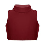 Load image into Gallery viewer, LUXE DIVA Girls Gymnastics Crop Tops – Kids Sleeveless Turtle Neck Crop Top for Dance, Yoga, Sports, Running – Plain Summer Vest Activewear for Girls Ages 5-13 Years