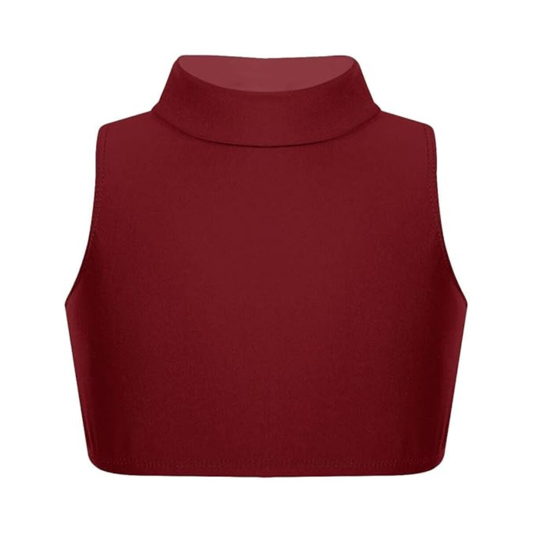 LUXE DIVA Girls Gymnastics Crop Tops – Kids Sleeveless Turtle Neck Crop Top for Dance, Yoga, Sports, Running – Plain Summer Vest Activewear for Girls Ages 5-13 Years