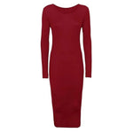 Load image into Gallery viewer, LUXE DIVA Ladies Womens Long Sleeve Stretch Jersey Bodycon Printed MIDI Dress Plus Size
