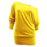 Load image into Gallery viewer, LUXE DIVA One Off-Shoulder Tops with Long Sleeves, Off Shoulder Batwing Jumper, Ladies Batwing Top in Black, Red, White Plus 21 Colors More UK