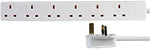 Load image into Gallery viewer, 6 Way Gang Socket Mains Power Extension Lead 13A UK 3Pin Plug 2 Metre