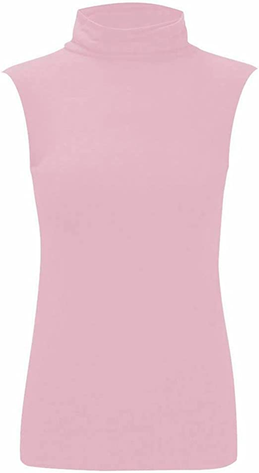 LUXE DIVA Women's Sleeveless Turtle Neck Top