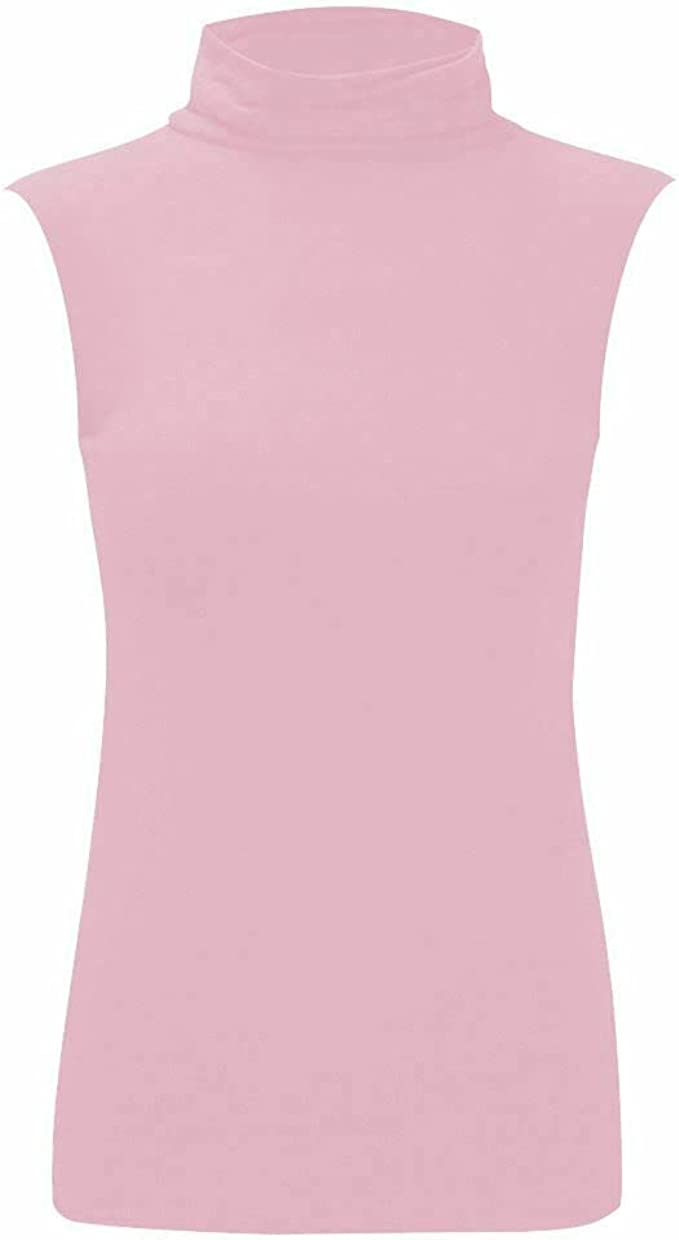 LUXE DIVA Women's Sleeveless Turtle Neck Top Plus Size