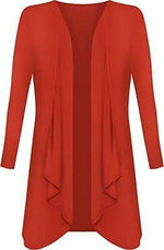 Load image into Gallery viewer, Womens Ladies Plain Draped Open Waterfall Boyfriend Cardigan Asymmetric Irregular Hanky Hem Long Sleeve Cardi Top Loose Baggy Jacket Blazer