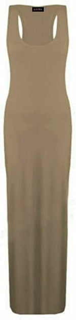 Load image into Gallery viewer, Womens Summer Maxi Casual Dress Ladies Racer Back Long Beach Dress with Short-Sleeve Crew-Neck Loose Sizes 8-26