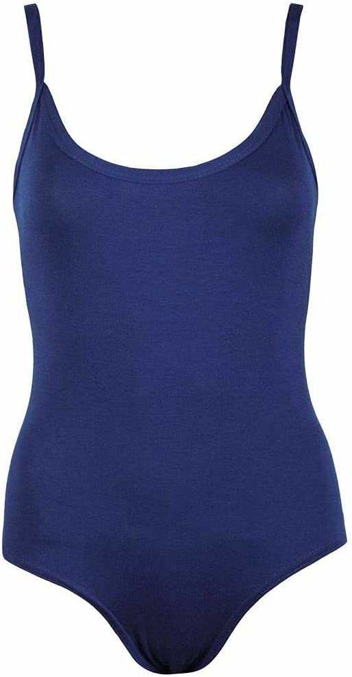 Womens Strappy Sleeveless Ladies Camisole Vest Bodysuit Leotard Top - 8-26