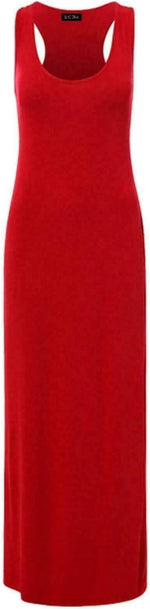 Load image into Gallery viewer, Womens Summer Maxi Casual Dress Ladies Racer Back Long Beach Dress with Short-Sleeve Crew-Neck Loose Sizes 8-26