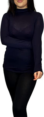 Load image into Gallery viewer, Ladies Polo Roll Neck Long Sleeve Turtle Neck Plain Jumpers for Women Top Womens Ladies New Plain Turtle Polo Roll Neck Long Sleeve Stretch Jumper T-Shirt Tee Top 8-14