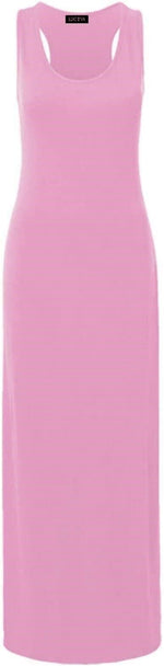 Load image into Gallery viewer, Womens Summer Maxi Casual Dress Ladies Racer Back Long Beach Dress with Short-Sleeve Crew-Neck Loose Sizes 8-26