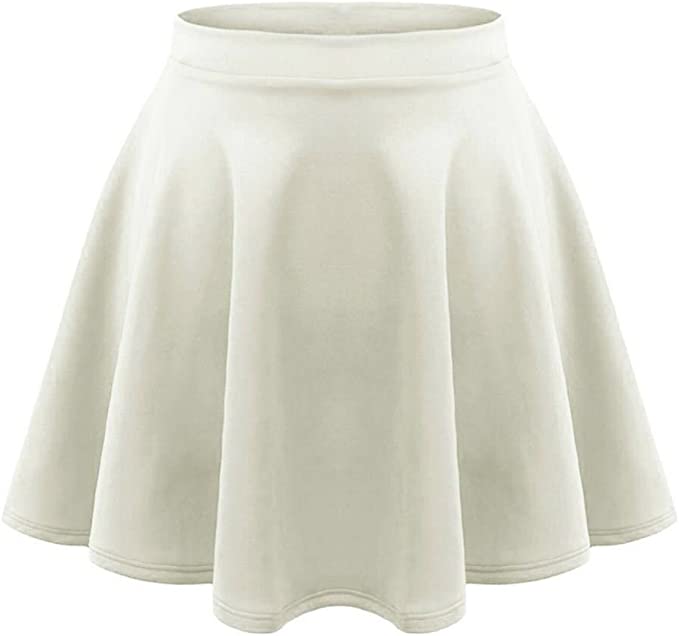 LUXE DIVA Girls Skater Skirt Flared High Waisted Flippy Stretch Mini Tutu Fancy School Skirts 5-14 Years