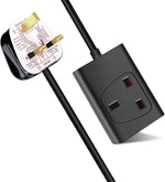Load image into Gallery viewer, 1 Way 2 Metre Gang Single Socket Mains Power Extension Lead 13A UK 3Pin Plug