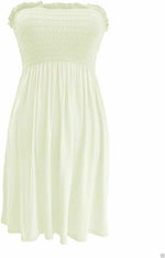 Load image into Gallery viewer, New Womens Ladies Sheering Top Strapless Bandeau Dress Top Jersey Ladies Plus Size Boobtube Top Dress UK 16-22