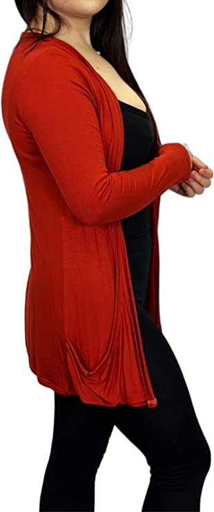 Ladies Long Sleeve Pocket Cardigan Womens Top Sizes 16-26
