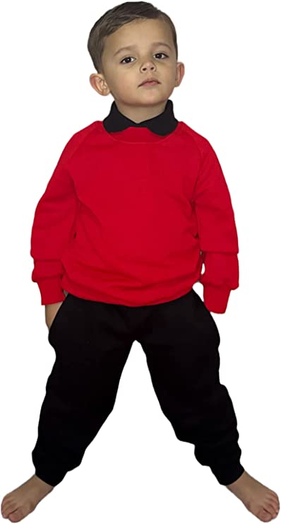 Kids Sweatshirt Boys and Girls Pullover Jumper Unisex Long Sleeve T-Shirts Tops Spring Autumn Solid Color Casual Sweater for 3-15 Years