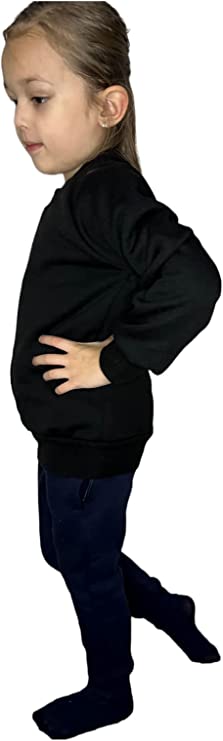 Kids Sweatshirt Boys and Girls Pullover Jumper Unisex Long Sleeve T-Shirts Tops Spring Autumn Solid Color Casual Sweater for 3-15 Years